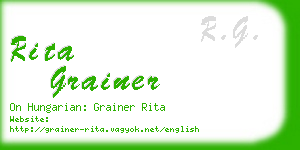 rita grainer business card